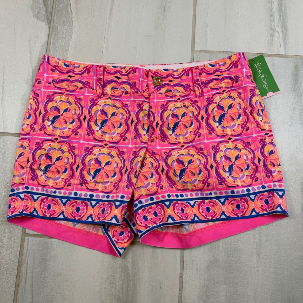 Lilly Pulitzer Callahan Shorts Pink Fusion Rock House Engineered 25878 Size 8